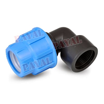 PP HDPE Compression Fitting Female thread elbow