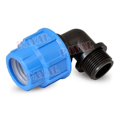 PP HDPE Compression Fitting Male thread elbow