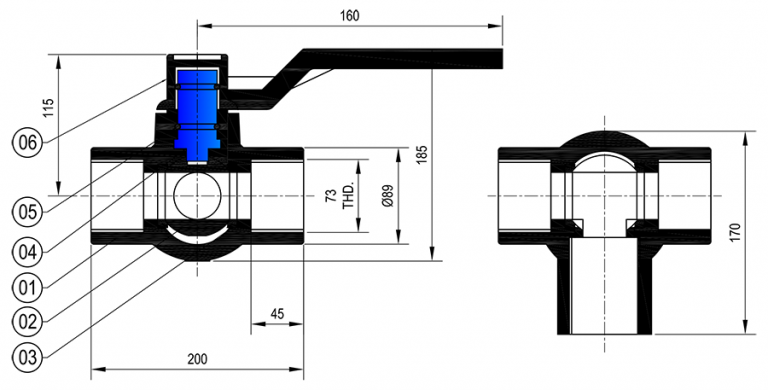 Three Way Ball Valve